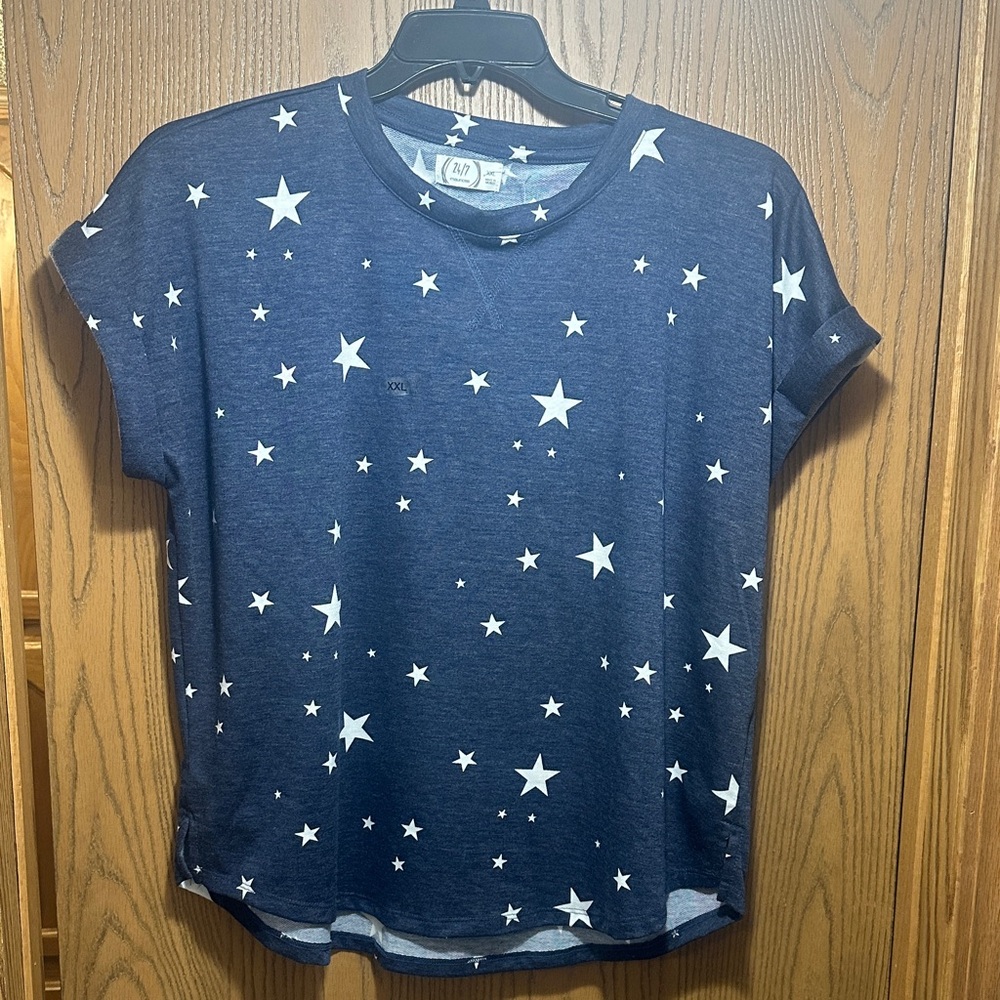 Maurices Blue Starry Short Sleeve Tee